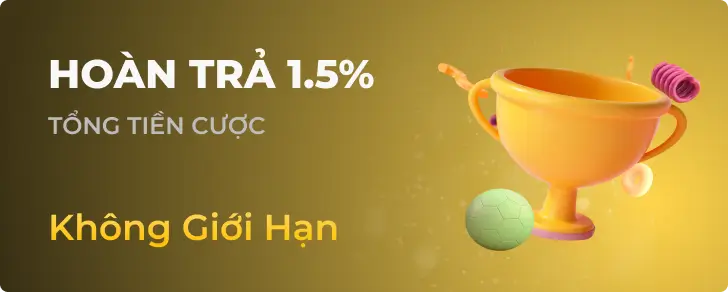 Ưu đãi hoàn trả 1.5% mỗi ngày tại Rio66 Bet APK